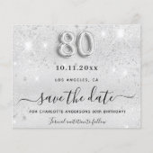 80e verjaardag zilveren glitter budget behalve de  flyer (Voorkant)