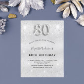 80e verjaardag zilveren sprankelingen uitnodiging briefkaart