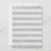 80e verjaardag - Zilveren Stripes Paarse Rozen Kaart (Achterkant)