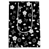 80e verjaardag Zipper op de bloemen Medium Cadeauzakje (Achterkant)