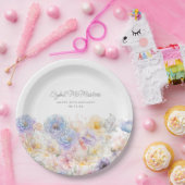 80e Verjaardag Zomer Waterverf Bloemen Custom Papieren Bordje (Feest)