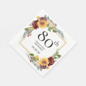 80e verjaardag Zonnebloemen Servet (Hoek)