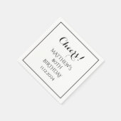 80e verjaardag zwart elegant script modern gejuich servet (Hoek)