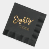 80e verjaardag zwart en goud folie servetten (Links)