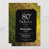 80e verjaardag, zwart en goud kaart (Voorkant / Achterkant)