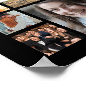 80e Verjaardag Zwart Goud 100 Foto Collage Poster (Hoek)