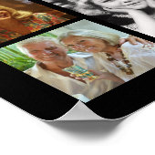 80e verjaardag zwart goud 21 foto's juichen voor j poster (Hoek)