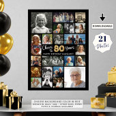 80e verjaardag zwart goud 21 foto's juichen voor j poster
