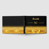 80e verjaardag zwart goud boog klassiek elegant gastenboek (Volledig)