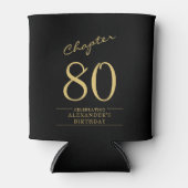 80e verjaardag zwart goud foto blikjeskoeler (Voorkant)