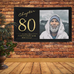 80e verjaardag zwart goud foto spandoek<br><div class="desc">Vier een mijlpaal verjaardag in stijl met onze prachtige 80ste verjaardag Black Gold Photo Banner! Deze elegante banner is de perfecte aanvulling op elk 80ste verjaardagsfeestje en voegt een vleugje glamour en verfijning toe aan de viering. Onze banner is niet alleen visueel opvallend, maar het stelt u ook in staat...</div>