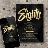 80e verjaardag zwart goud kaart