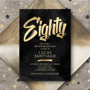 80e verjaardag zwart goud kaart