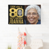 80e verjaardag zwart goud look 80 foto nu dan spandoek (Insitu)