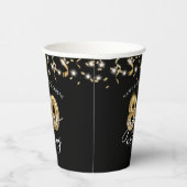 80e verjaardag zwart goud script ballon streamers papieren bekers (Rechts)