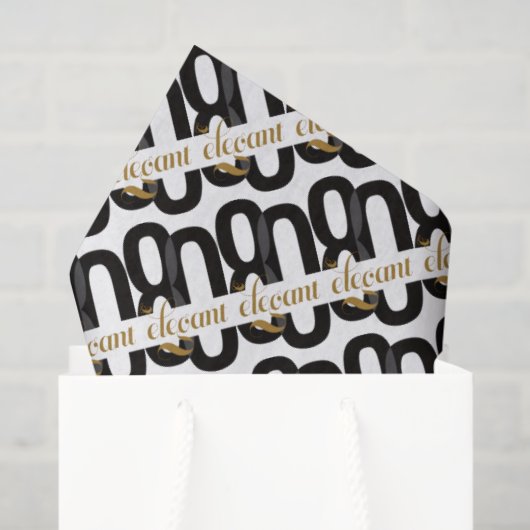 80e verjaardag zwart goud tissuepapier (Cadeauzakje)