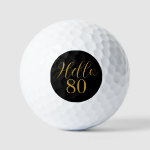 80e verjaardag Zwart Goud Verjaardag Golfballen