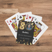 80e verjaardag zwart gouden sterren foto pokerkaarten