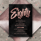 80e verjaardag Zwart Roos Goud Kaart