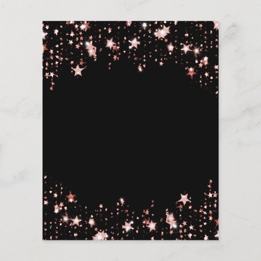 80e verjaardag zwart roos gouden uitnodiging (Achterkant)