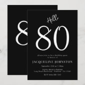 80e verjaardag zwart-wit kaart (Voorkant / Achterkant)