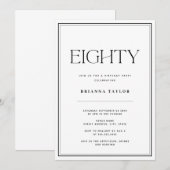 80e verjaardag Zwart & Wit Kaart (Voorkant / Achterkant)