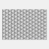 80e verjaardag Zwart Wit Typografie Nummers Inpakpapier Vel (Voorkant 3)