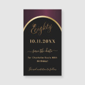 80e verjaardag zwarte bordeaux Save the Date magne (Voorkant)