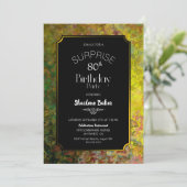 80e verjaardag zwarte en goudverrassingspartij kaart (Staand voorkant)