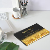80e verjaardag zwarte gouden boog glans glans gastenboek