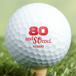 80e verjaardagscadeau SO Cool Oranje Rood Op Maat Golfballen