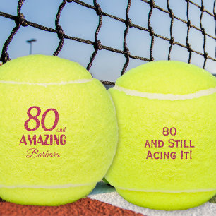 80e verjaardagscadeau voor haar Amazing Roze 80 Tennisballen