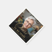 80e Verjaardagsfeest Foto Gold Script Cheers Servet (Hoek)