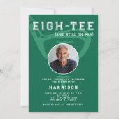 80e verjaardagsfeest foto moderne golf green kaart (Voorkant)