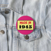 80e Verjaardagsfeest geboren 1945 80 pin Ronde Button 7,6 Cm (In situ)