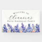 80e Verjaardagsfeest Juli Geboorte Bloem Welkom Spandoek (Horizontaal)