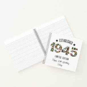 80e verjaardagsfeest Photo Collage Opgericht 1945 Notitieboek