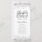 80e Verjaardagsfeest Programma Menu Bedankt Zilver (Voorkant)