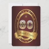 80e, verjaardagsfeest vrouw man, elegante kleur kaart (Voorkant)