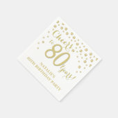 80e verjaardagsfeest Witte en Gouden Diamanten ser Servet (Hoek)