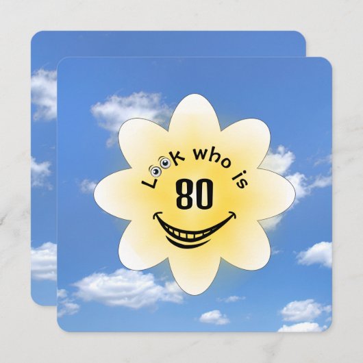 80e Verjaardagsfeest Zomerzon Kaart (Voorkant / Achterkant)