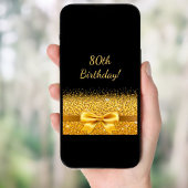 80e verjaardagsfeest zwart goud boog kaart