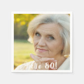 80e verjaardagsfeestfoto hallo 80 vrouwen servet (Voorkant)