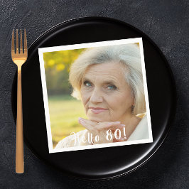 80e verjaardagsfeestfoto hallo 80 vrouwen servet