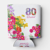 80e verjaardagsfeestje bloemboeket koelbox blikjeskoeler (Achterkant)