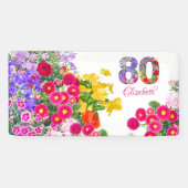 80e verjaardagsfeestje Bloemen Boeket Banner (Horizontaal)