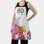 80e verjaardagsfeestje Bloemen Boeket schort (Insitu)