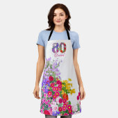 80e verjaardagsfeestje Bloemen Boeket schort (Gedragen)