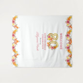 80e verjaardagsfeestje Bloemen Goud Nummer 80 Acht Wandkleed (Voorkant (horizontaal))