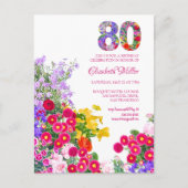80e verjaardagsfeestje Bloemen Moderne uitnodiging (Voorkant)